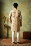 Cream Color Outluk Wedding Vol 46 Roman Silk Embroidered Pintex Work Kurta With Pajama Manufacturers 4604 