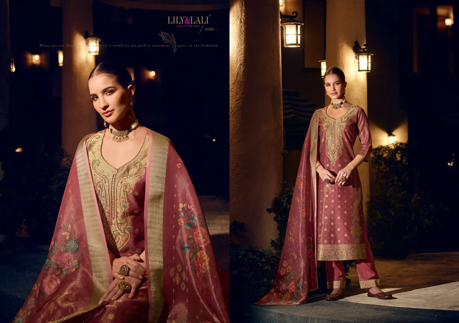 Faridan Vol 2 By Lily And Lali Kurti With Bottom Dupatta Suppliers In India
