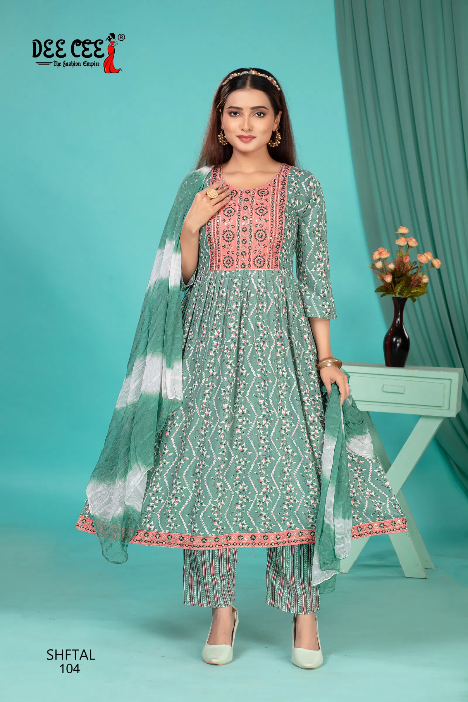 Shftal By Deecee Rayon Printed Kurti With Bottom Dupatta Suppliers In India