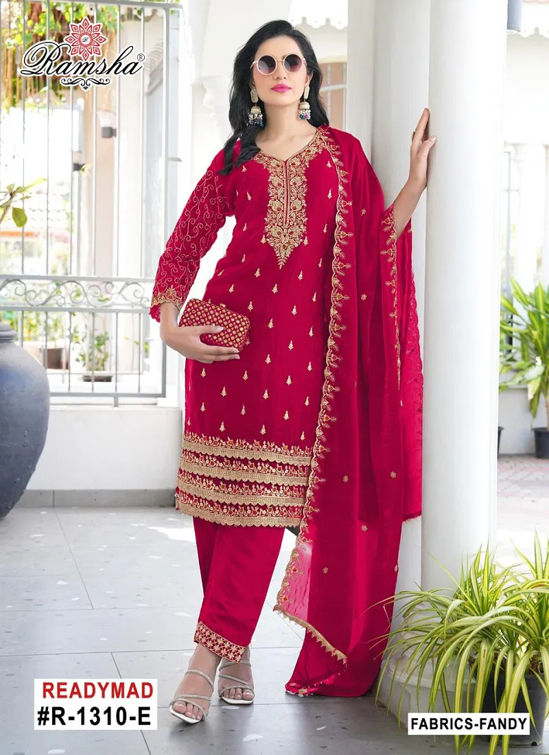 R 1310 Nx By Ramsha Fandy Pakistani Readymade Suits Exporters In India