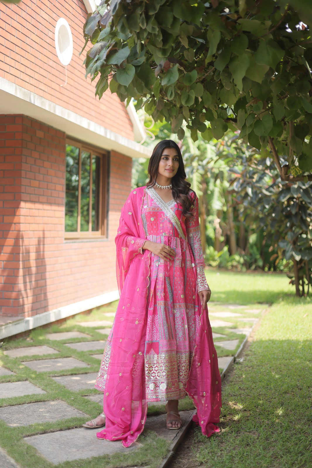 KA 1064 Gown Style Anarkali Kurti With Dupatta Catalog
