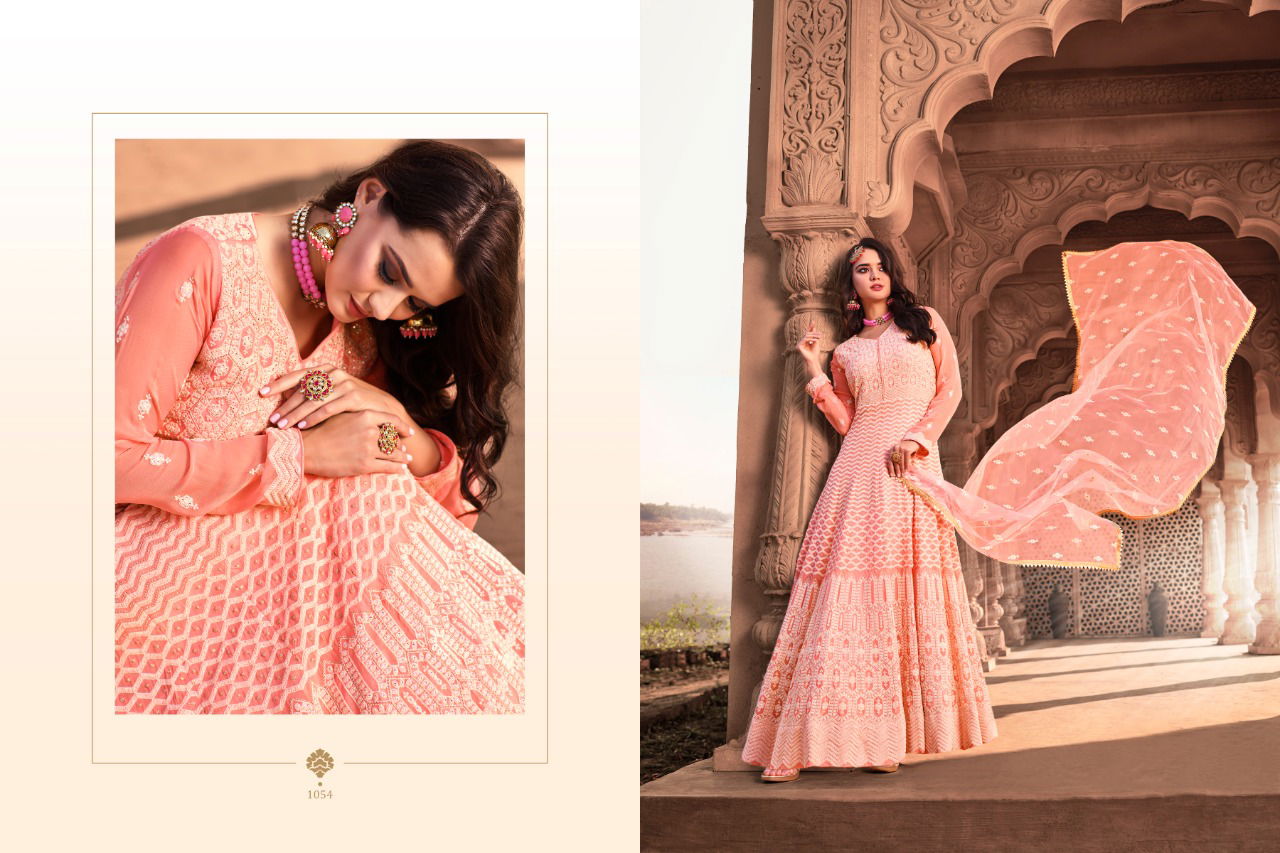 New Collection of Designer Party Wear Full Lucknowi Dress With Bordered Dupatta 