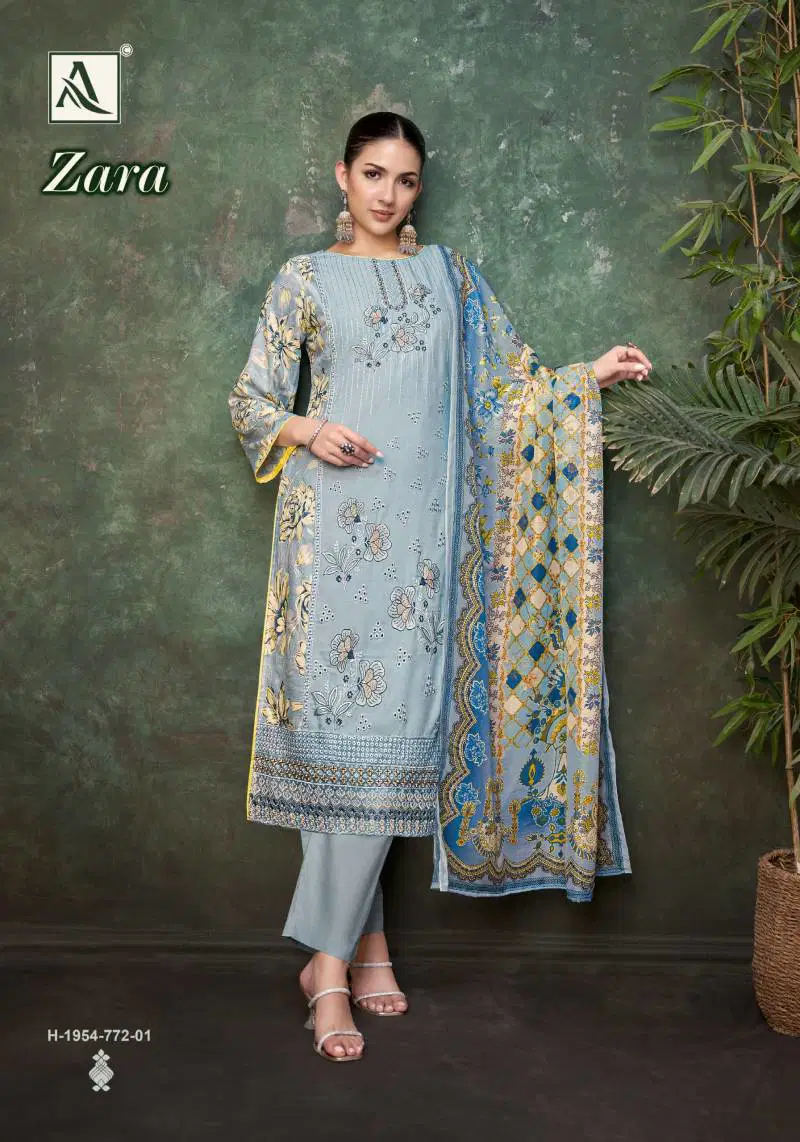 Zara By Alok Viscose Rayon Printed Dress Material Whlesalers In Delhi