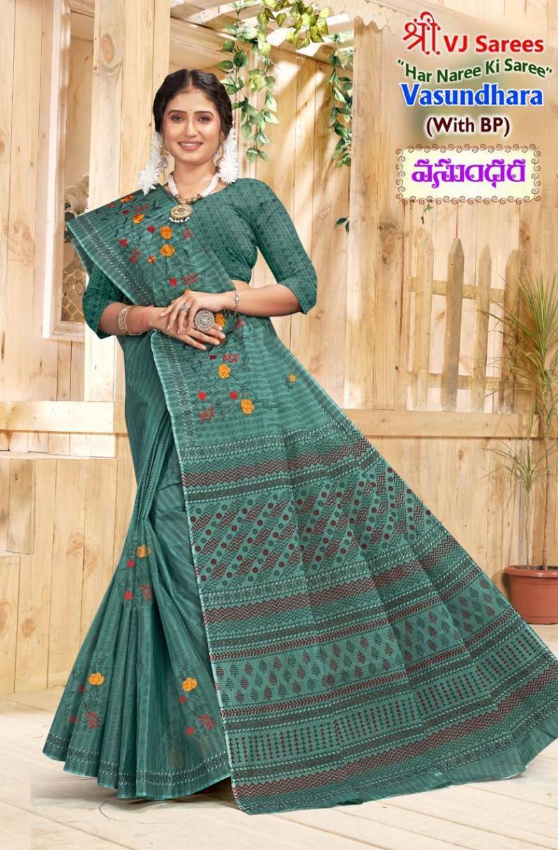 Vasundhara Vol 01 By Vj Festive Wear Fancy Cotton Saree Wholesale Market In Surat