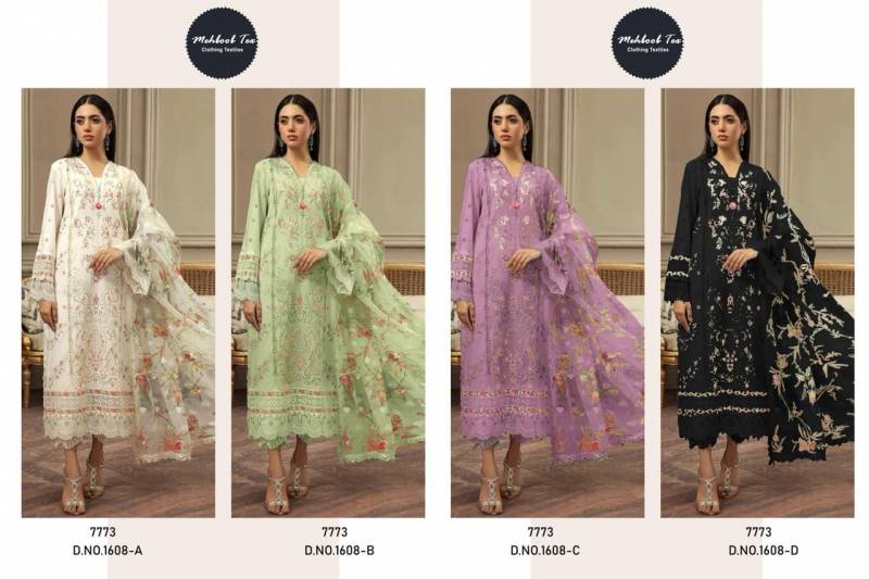 Mehboob Tex 1608 A To D Cotton Dupatta Pakistani Salwar Suits Orders In India