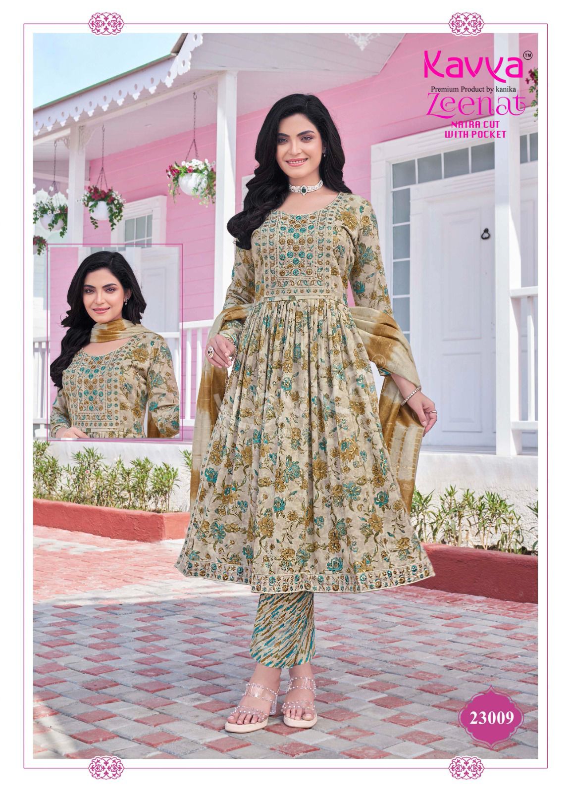 Zeenat Vol 23 By Kavya Printed Kurti Bottom With Dupatta Wholesale Manufacturer