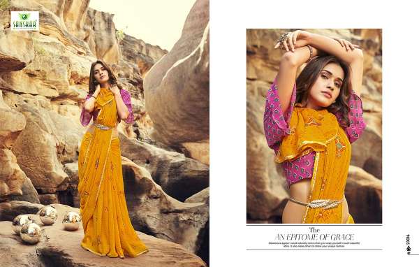 Sanskar Once more Latest Fancy Casual Wear Pure Georgette Printed Sarees Collection
