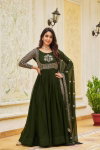 Sn 2374 Beautiful Faux Georgette Gown With Dupatta Wholesale Market In Surat