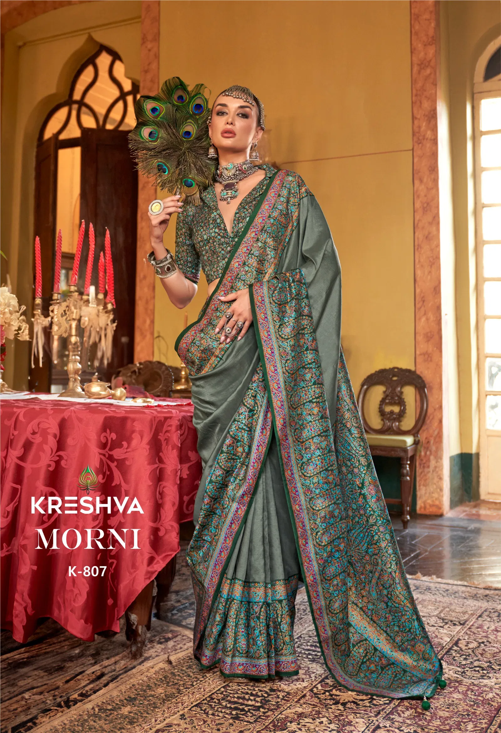 Morni By Kreshva P V Silk Wedding Wear Saree Suppliers In India