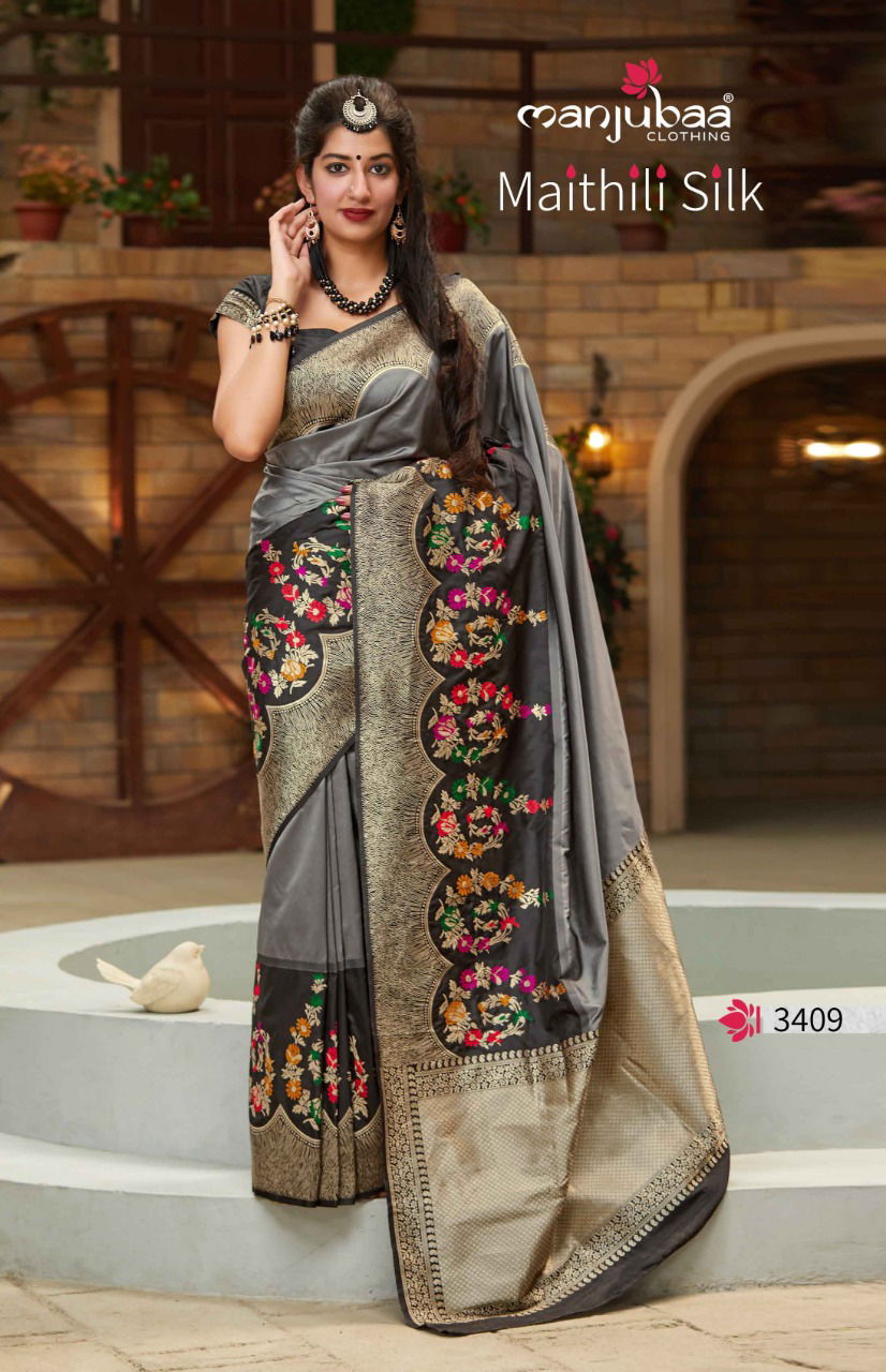 Manjubaa Maithili Silk Festive Wear Stylish Silk Saree Collection 