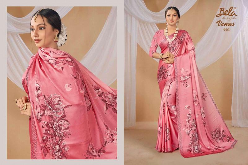Venus By Bela Fashion Satin Print Saree Bulk Orders In India