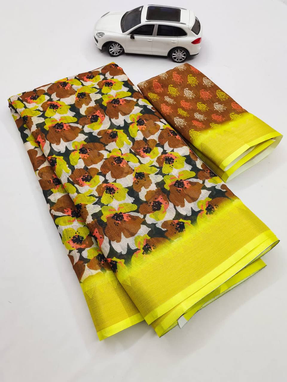 Mg 235 Manglaya Linen Printed Saree Catalog