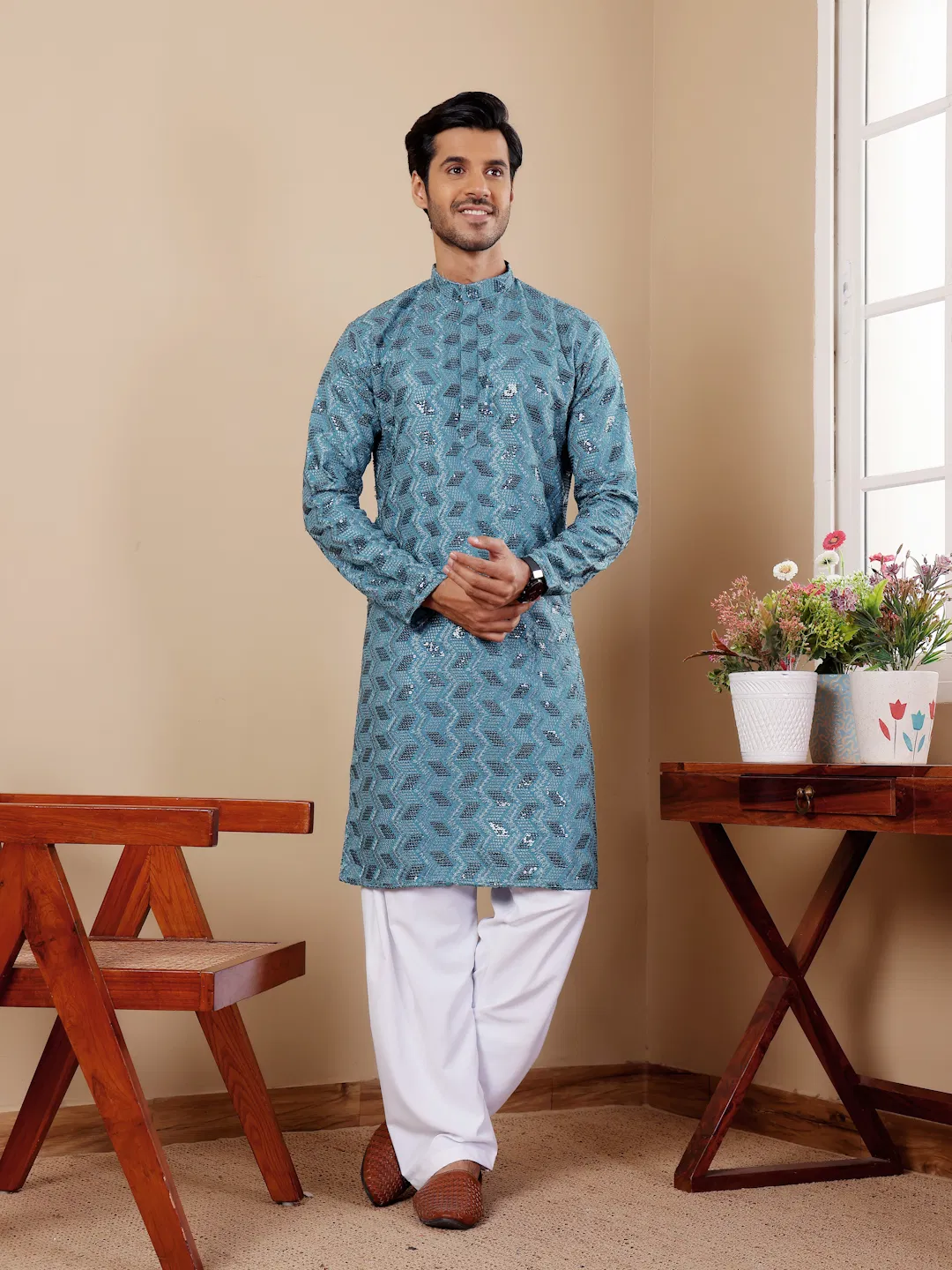 Rw Viscose Chikankari Work Kurta Pyjama Bulk Orders In India