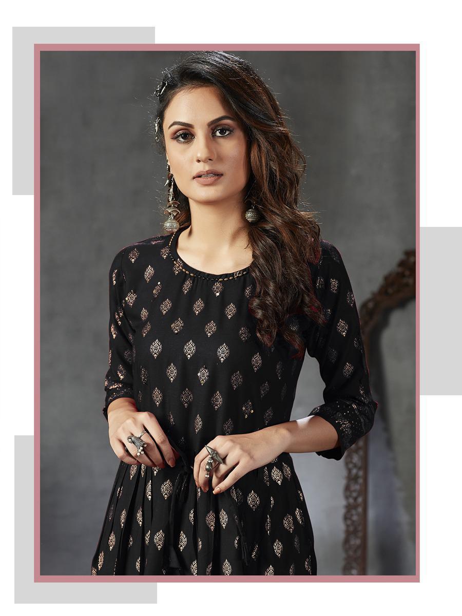 Blue Hills Gold Fever Ethnic Wear Printed Designer Long Kurtis Collection