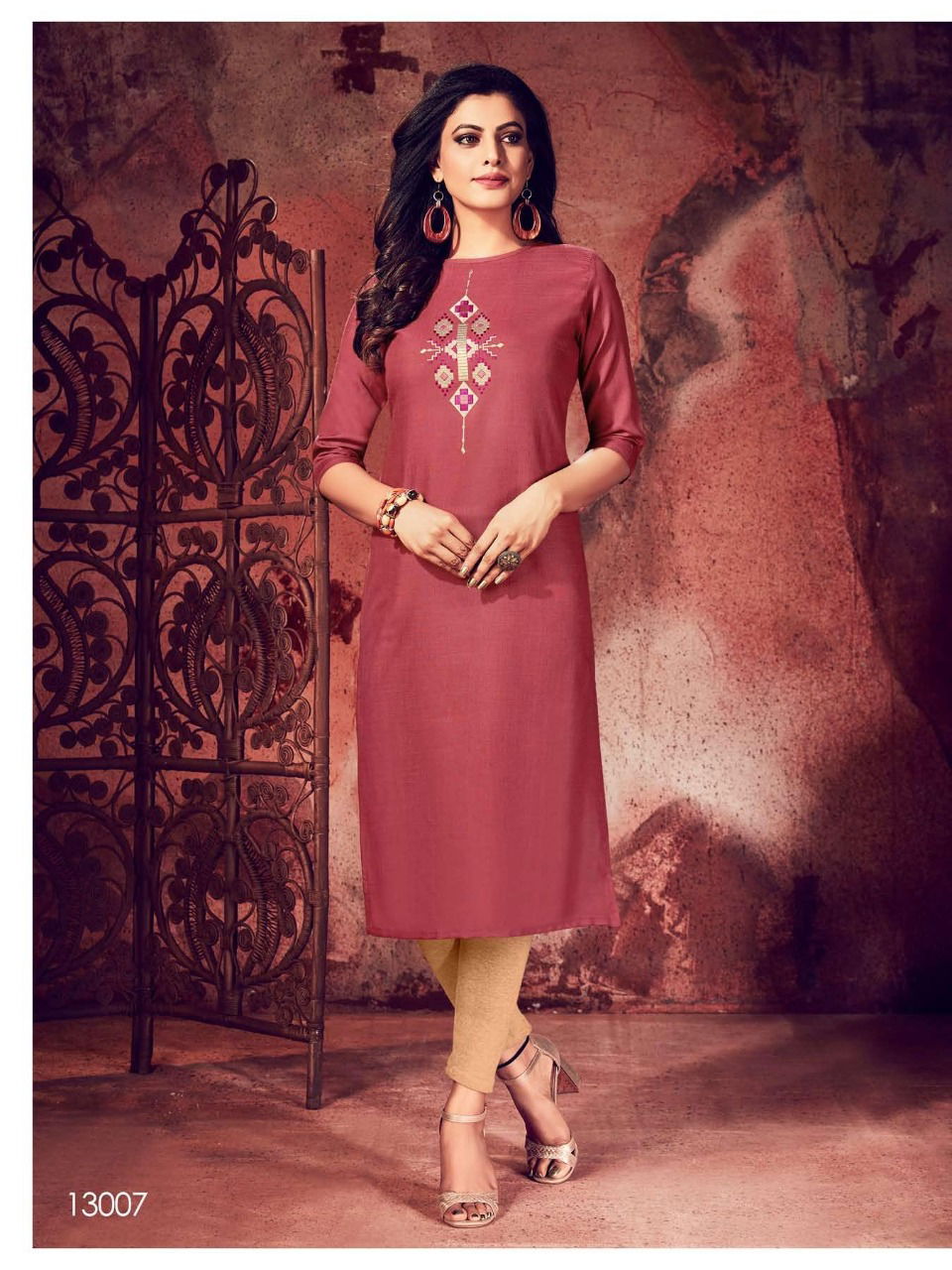 Fiesta Zubee Latest Designer Fancy Festive Wear Straight Embroidery Kurtis Collection
