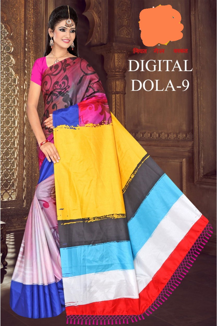 Green Chilli Digital Dola Latest Designer Party Wear Global Linen Juth Digital Printed Saree Collection