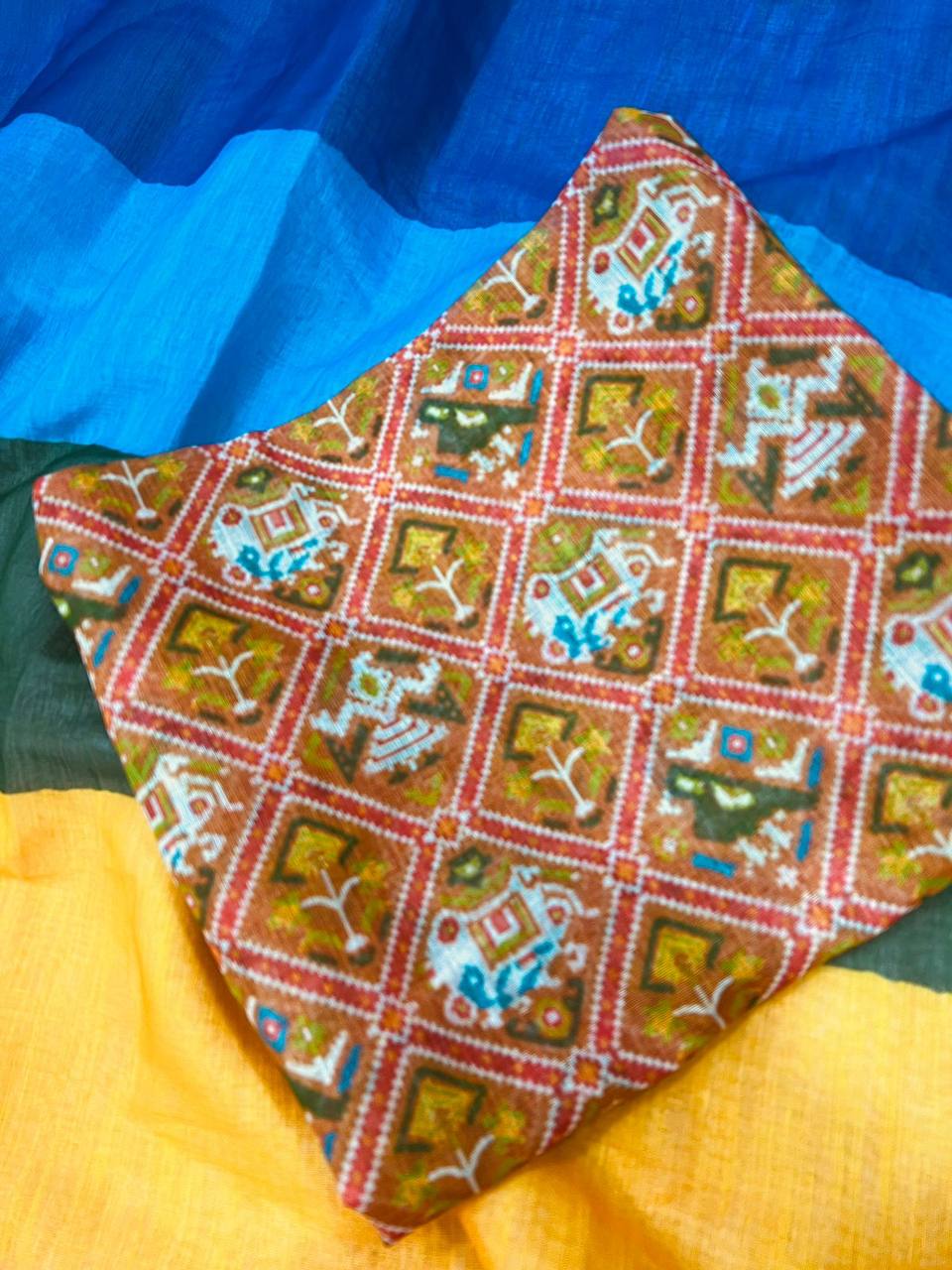 Mg296 Plain Linen Printed Saree Catalog