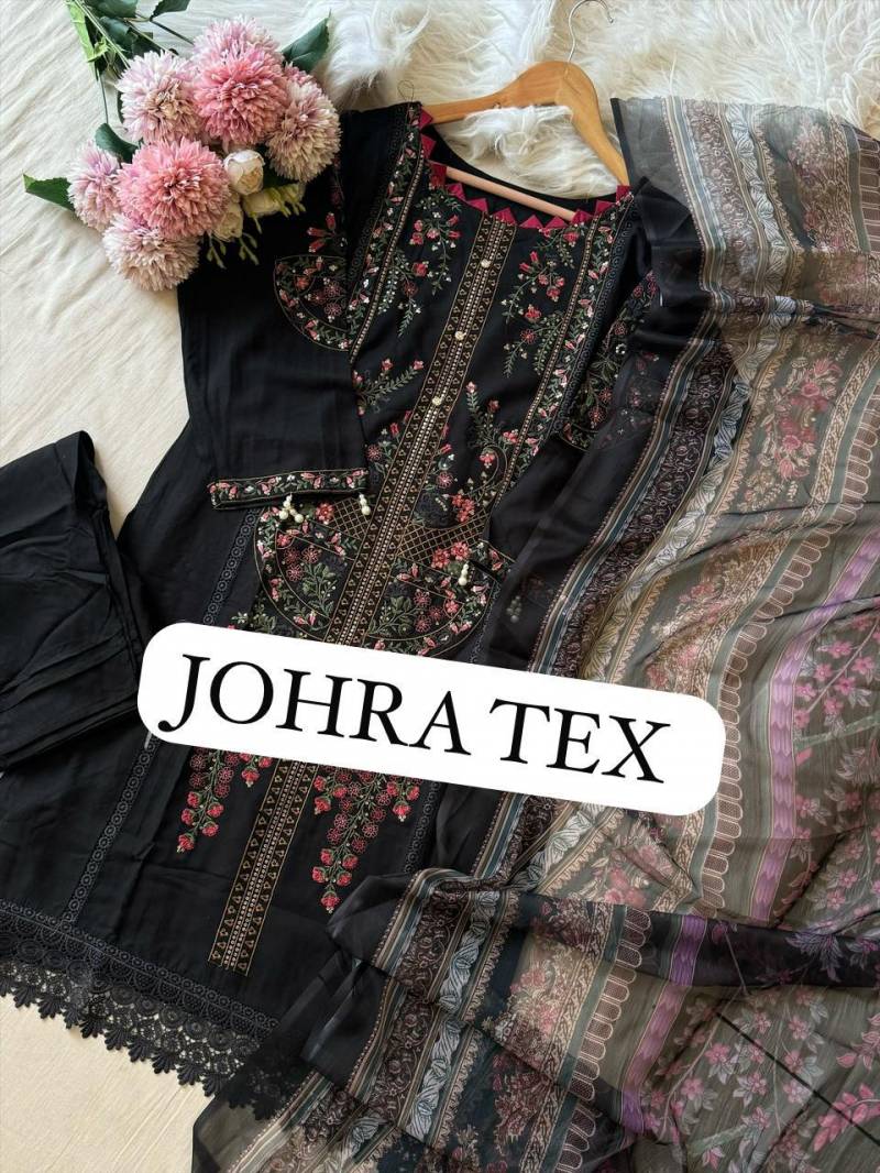 Johra Tex 165 C Viscose Rayon Embroidered Pakistani Salwar Kameez Wholesale In India