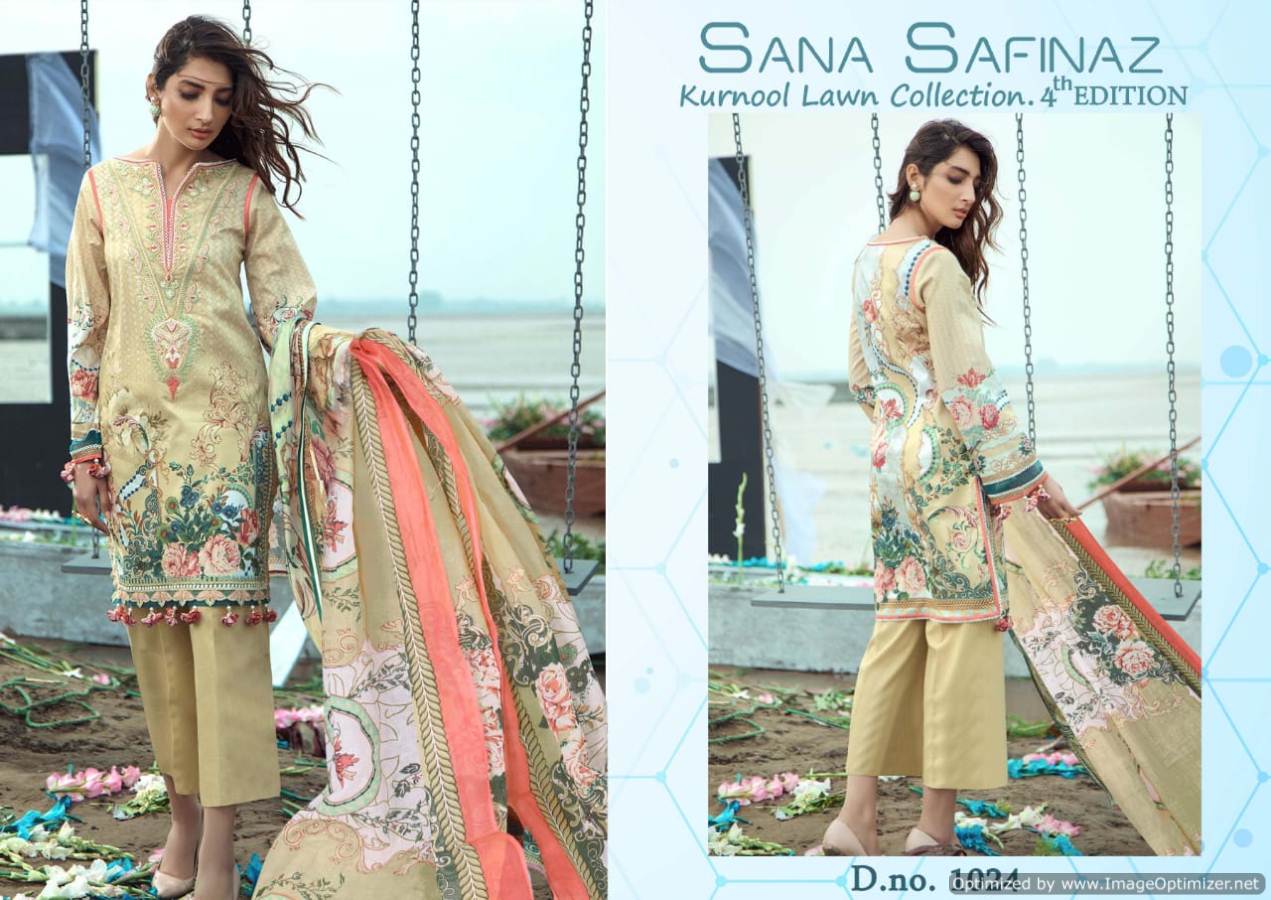 Sana Safinaz Kurnool 4th Edition Designer Pure Lawn Printed Dress Material With Pure Lawn Dupatta