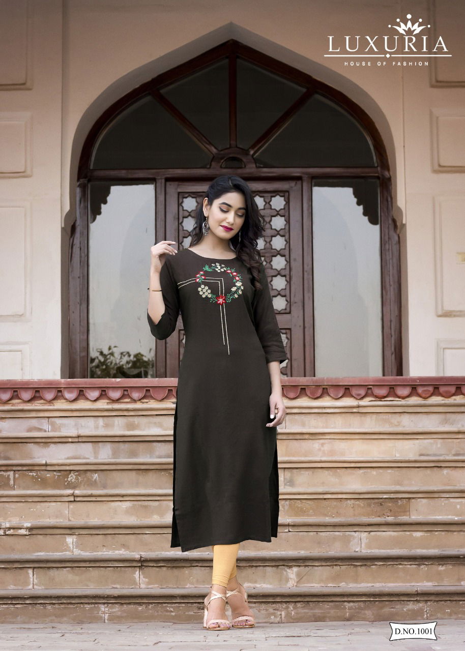 Luxuria Ocean 3 Latest Designer Embroidered Casual Wear Kurtis Collection