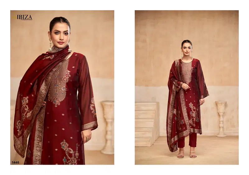 Mian By Ibiza Banglory Silk Jacquard Dress Material Wholesale Market In Surat