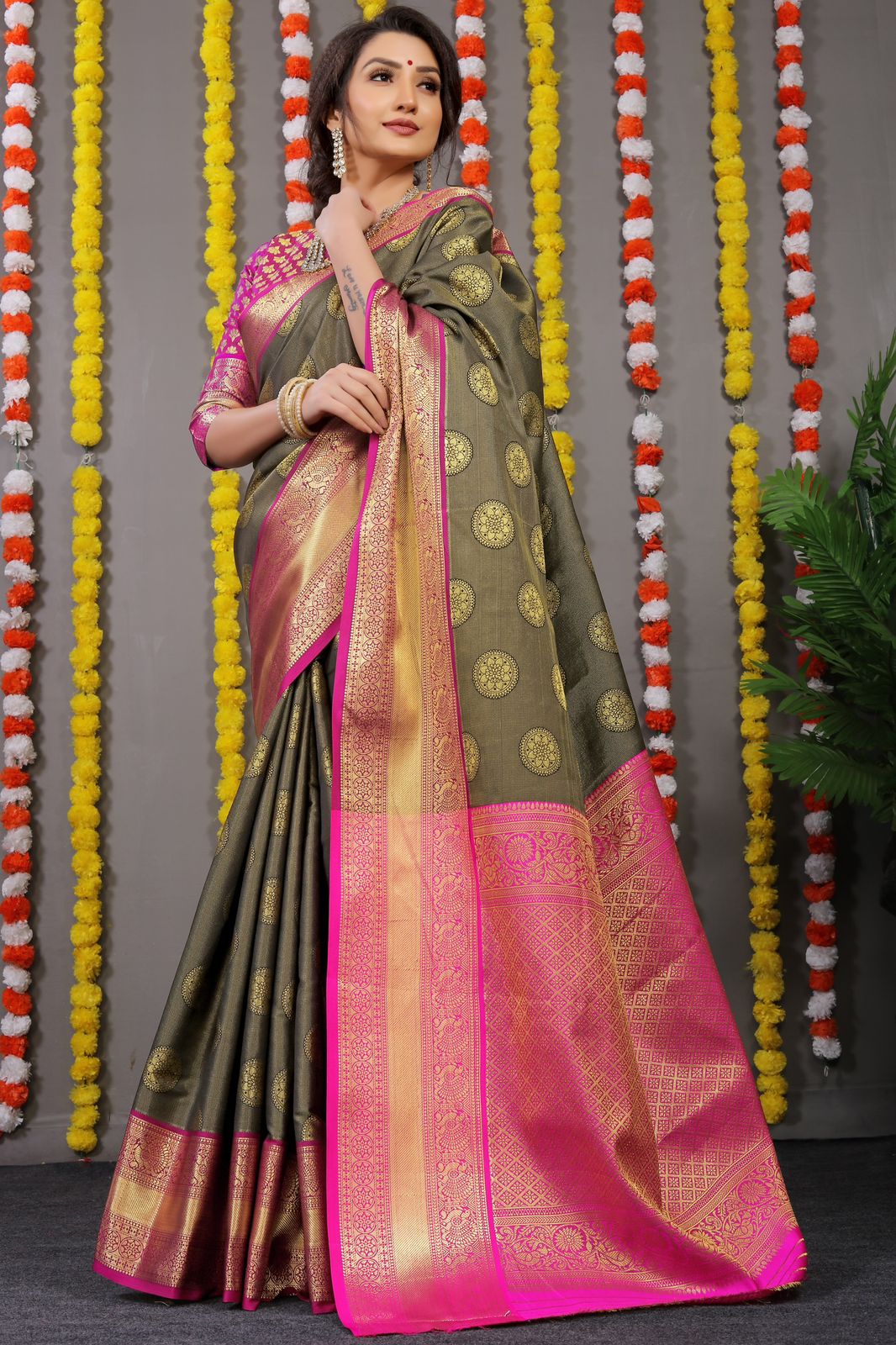 MS New Gola Tissue Kanchipuram Silk Designer Sarees Catalog