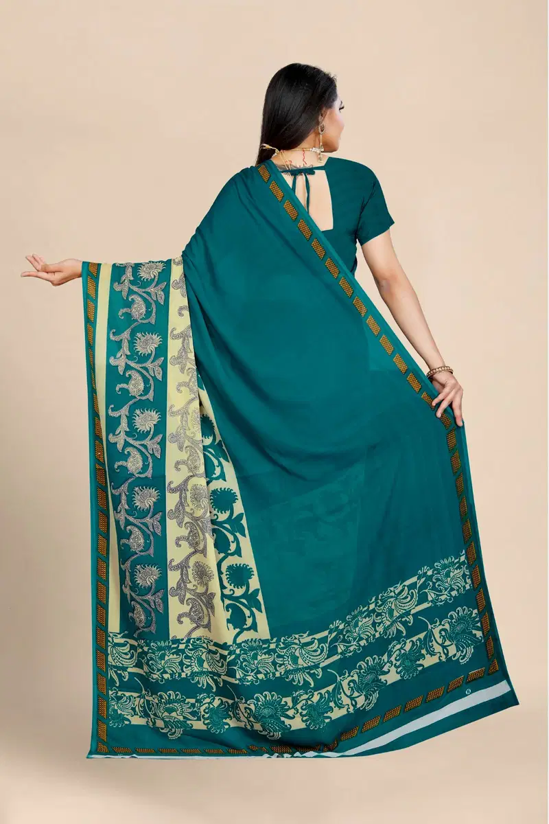 Dhruvi Floral Print Daily Wear Georgette Sarees Catalog