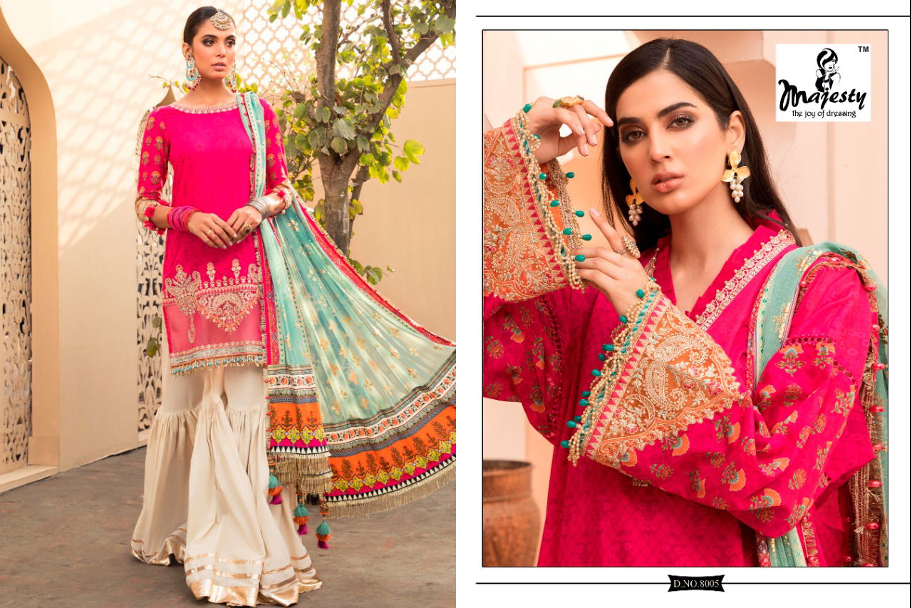 Majesty Maria B Lawn 8 Latest fancy Designer Festive Wear jam silk cotton digital print Pakistani Salwar Suits Collection
