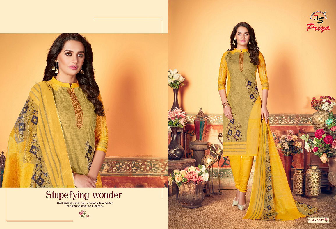 JS Priyalaxmi 5 Latest Collection Of Designer Printed Pure Cotton Dress Material 