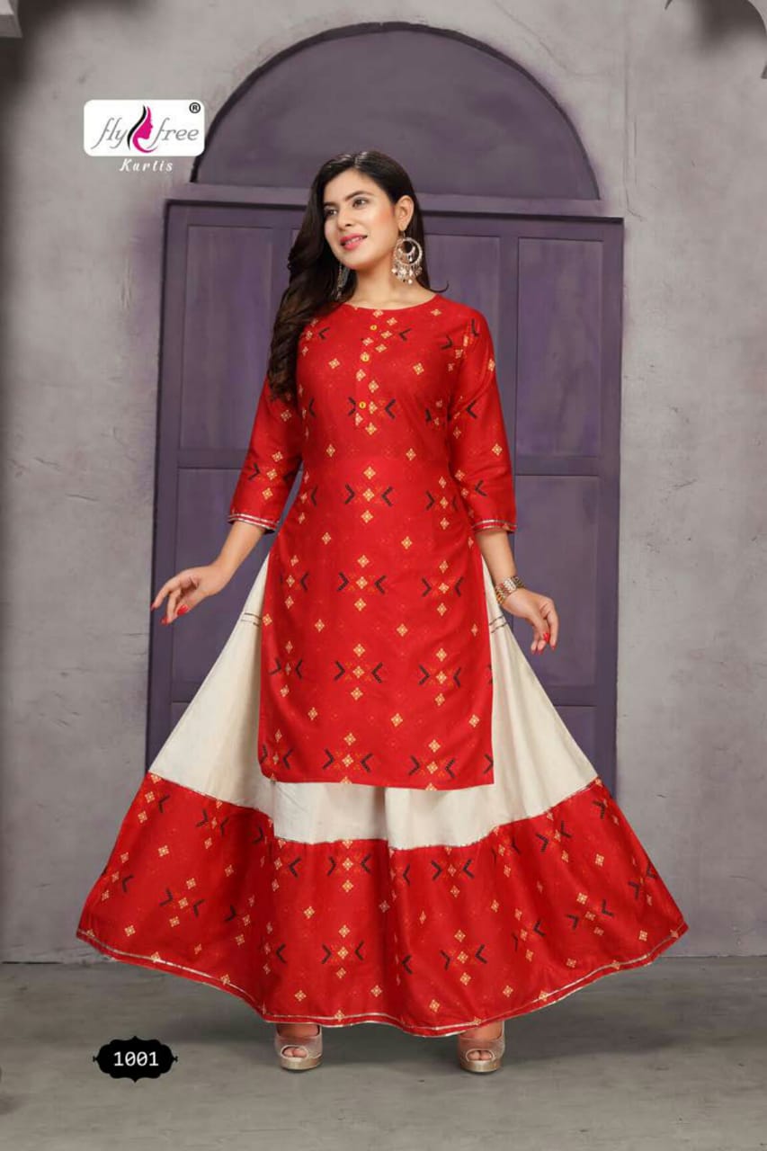Fly Free Forest Latest fancy Designer Heavy Festive Wear Printed Fancy Kurti With Bottom Collection
