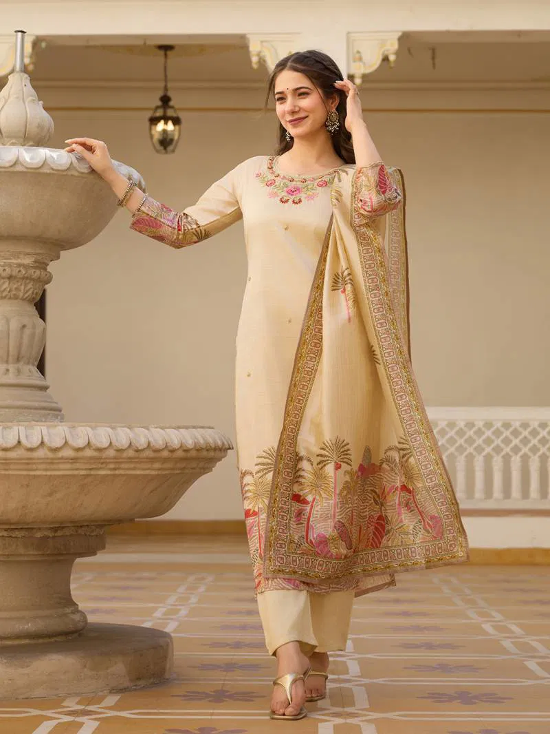Hr 22 Viscose Assam Silk Fancy Kurti Bottom With Dupatta Online Wholesale