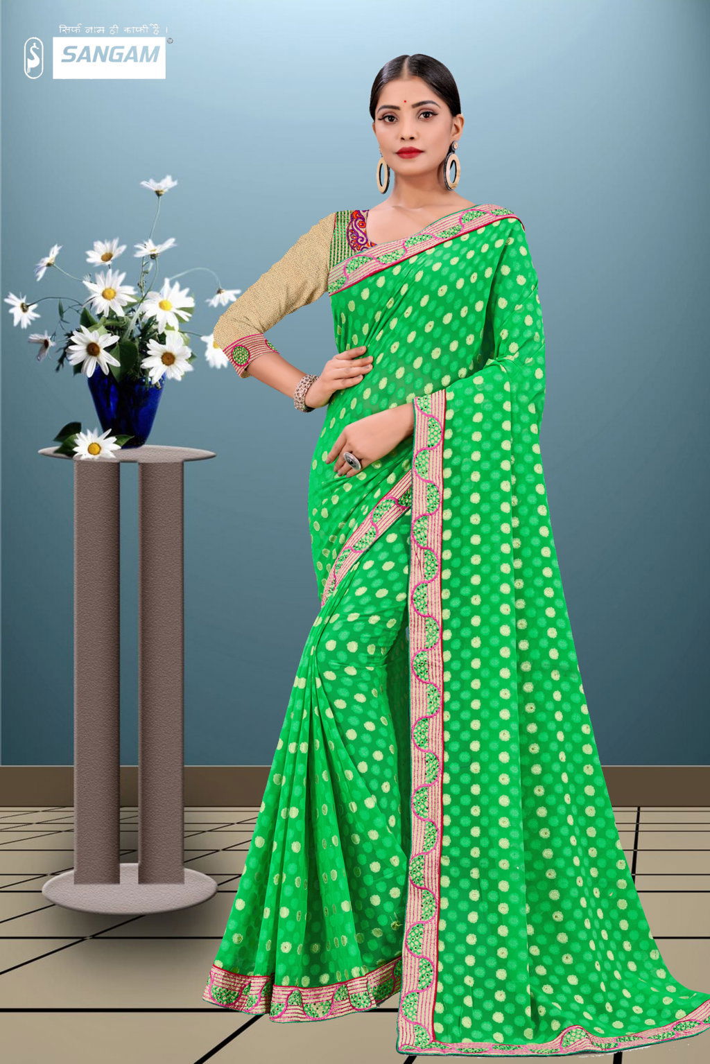 Sangam Pihu Latest Fancy Designer Casual Wear Georgette Sarees Collection
