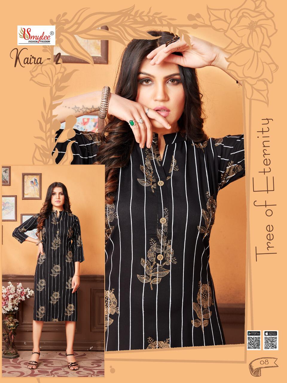 Smylee Kaira 2 Latest Fancy Casual Regular Wear Rayon Printed Kurtis Collection

