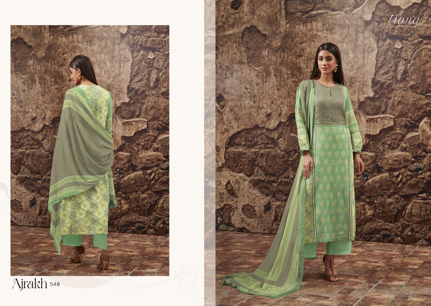 Ajrakh By Itrana Digital Printed Salwar Kameez Dress Material Catalog