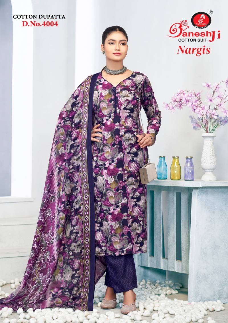 Nargis Vol 04 By Ganeshji Printed Cotton Dress Material Bulk Orders In India