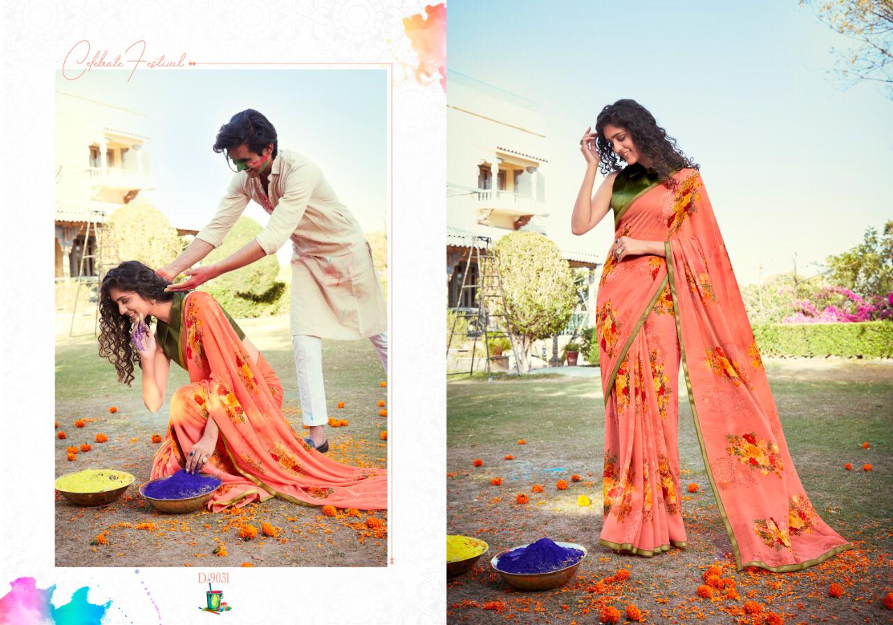 5D DESIGNER KIA VOL -02 Latest fancy Designer Casual Wear Pure Chiffon Printed Saree Collection