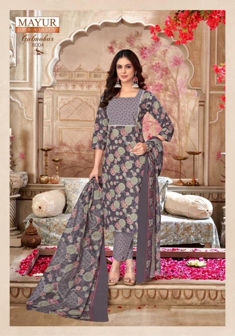 Gulmohar Vol 8 By Mayur Cotton Printed Dress Material Wholesale Clothing Suppliers In India