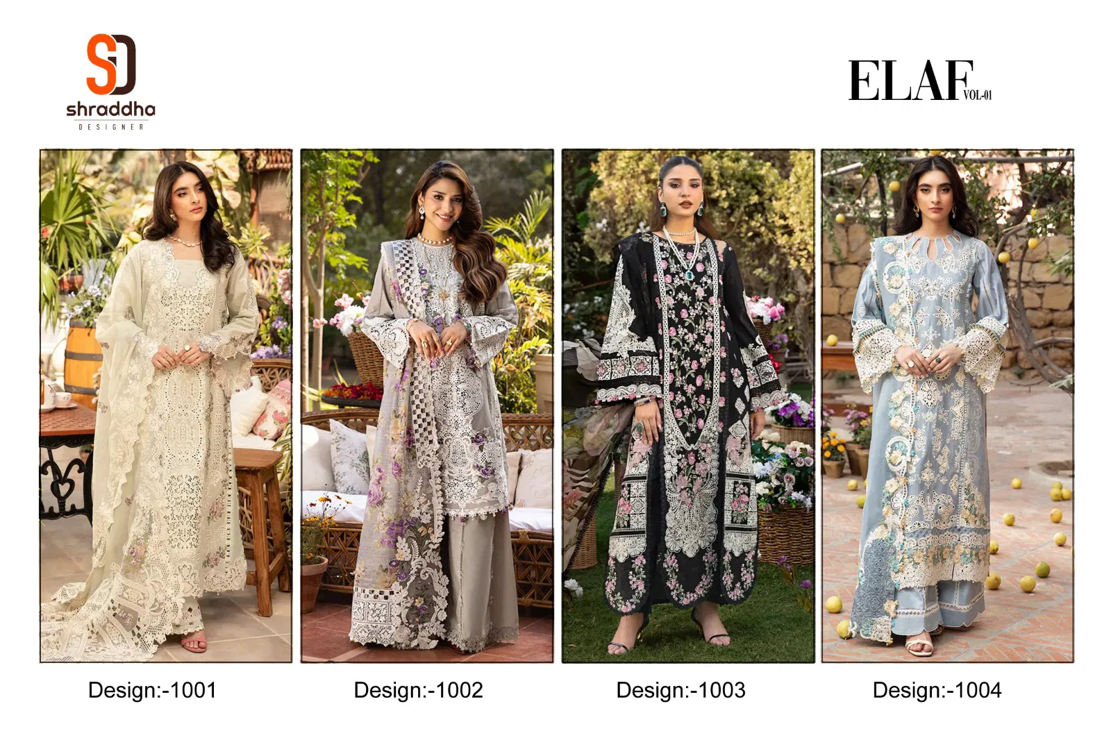 Elaf Vol 1 By Shraddha Pure Cotton Pakistani Suits Exporters In India