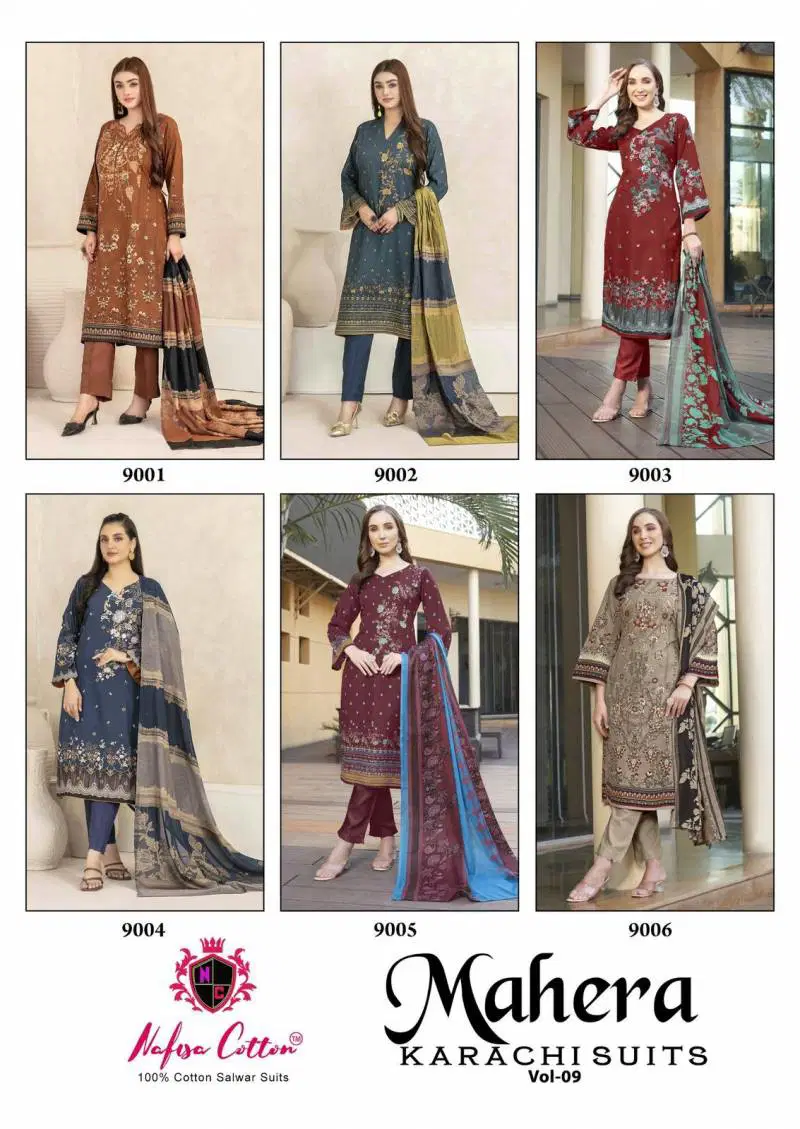 Nafisa Mahera Vol 9 Soft Cotton Digital Printed Dress Material Bulk Orders In India