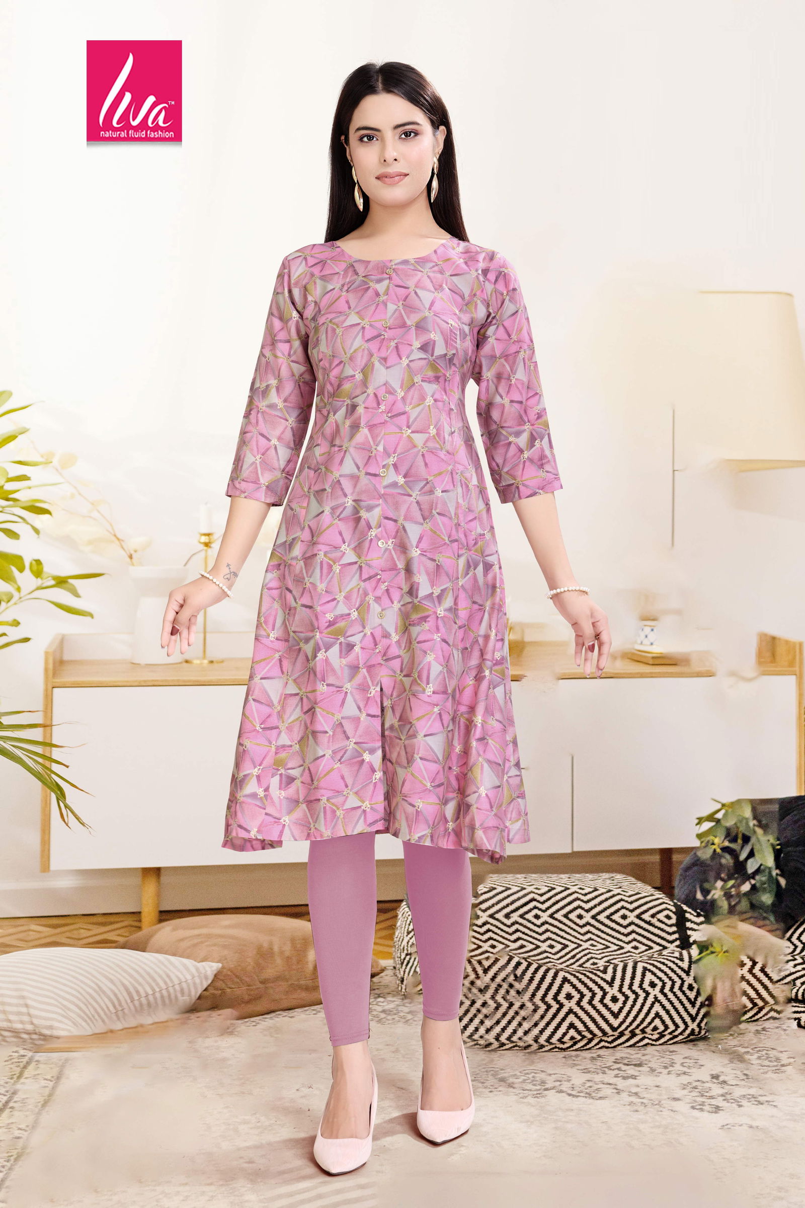 Princess Stylish Chanderi Foil Printed Kurti Wholesale Price In Surat