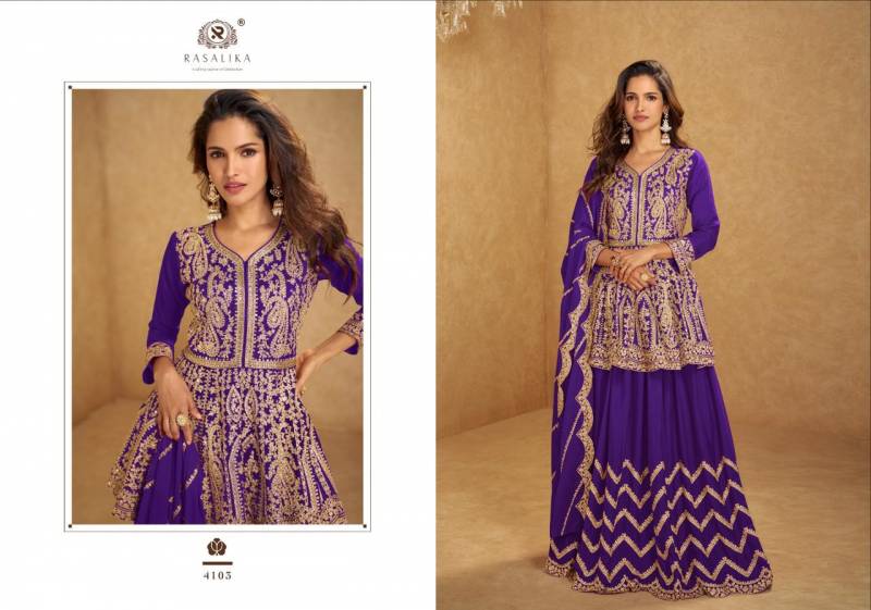 Nikhaar By Rasalika Chinon Silk Designer Lehenga Choli Wholesalers In Delhi