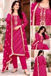 Festival Vol 1 Bandhej Rayon Kurti With Bottom Dupatta
