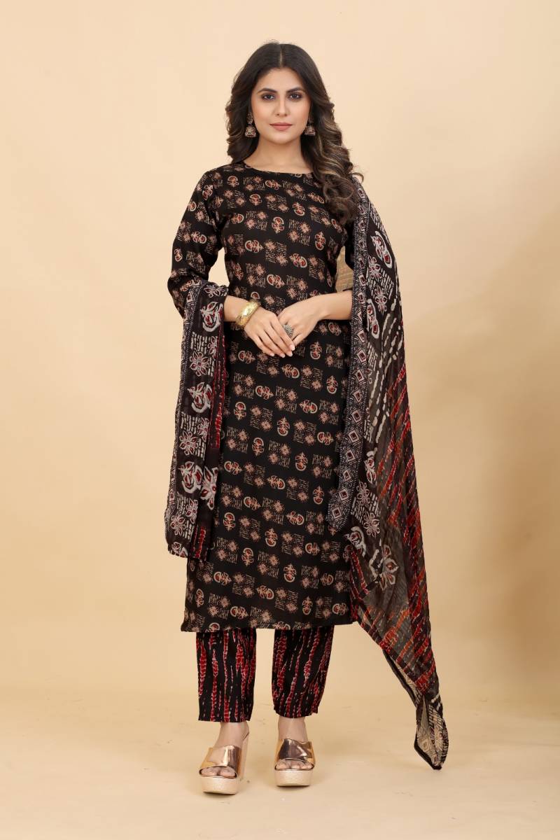 Tanyaa P 143 Cotton Printed Kurti Bottom With Dupatta Wholesale Online