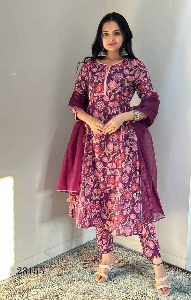 23155 By Indira Top Bottom With Dupatta Set Catalog