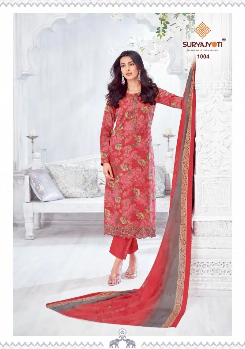 Kiran Vol 1 By Suryajyoti Lawn Foil Printed Dress Material Wholesale Online