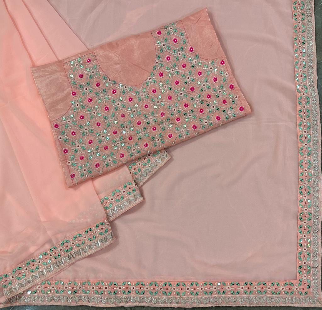 Paro Heavy Georgette Party Wear Sarees Catalog