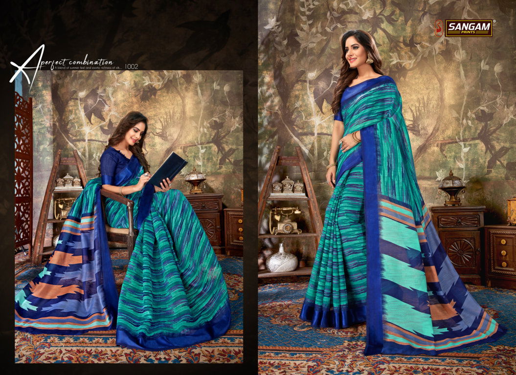 Sangam Minaxi Cotton Latest Daily Wear Printed Pure Cotton Saree Collection
