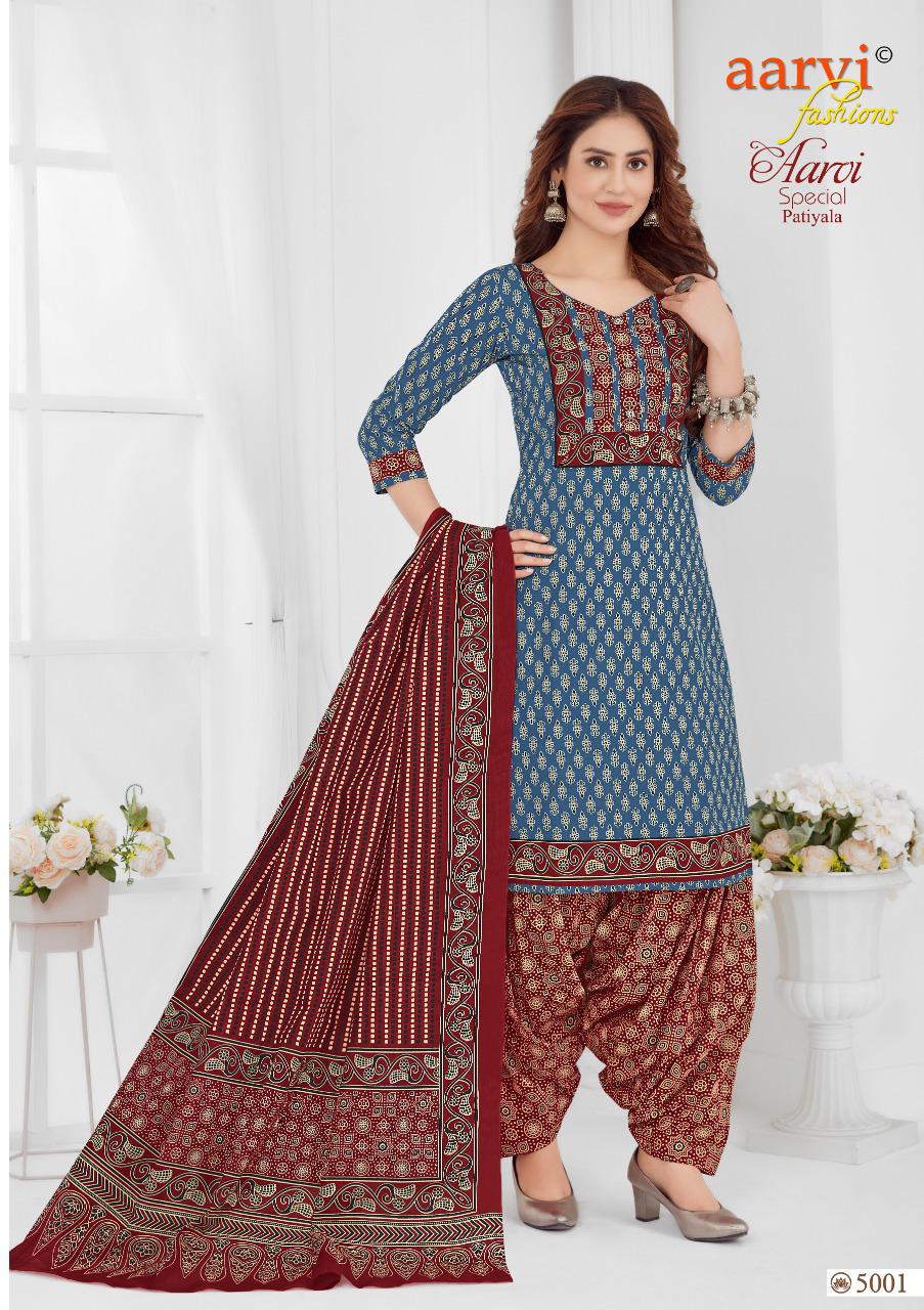 Aarvi Special Patiyala 15 Regular Wear Cotton Printed Designer Ready Made Collection

