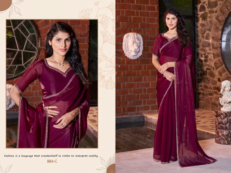Mehek 884 A To E Satin Jimmy Silk Party Wear Sarees Exporters In India
