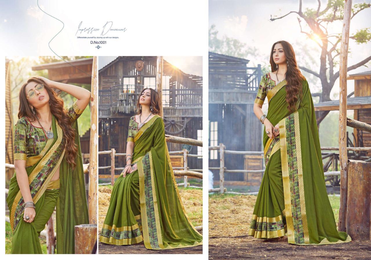 SHUBH SHREE ATHENA Latest Fancy Festive Wear Vichitra Digital Lace Patta Or Banarasi Border Plus Digital Lace Heavy Saree Collection
